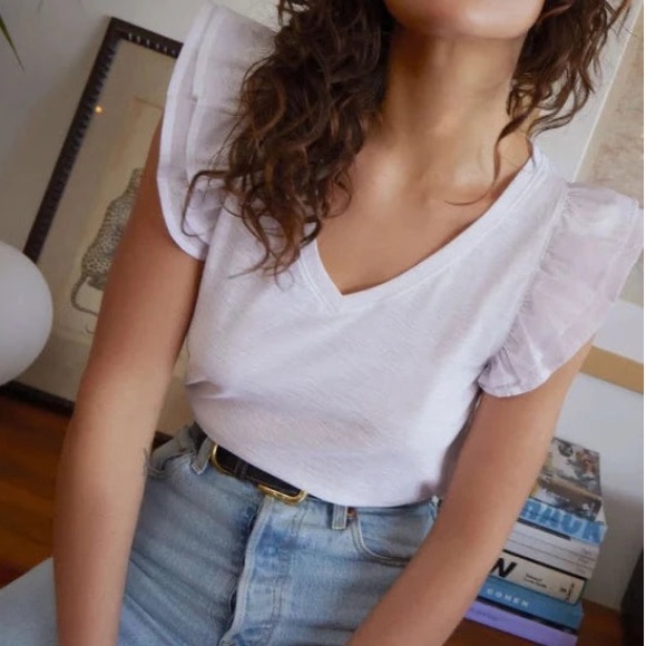 Nation LTD Rylan Contrast Ruffle Tank NWOT - Picture 2 of 5